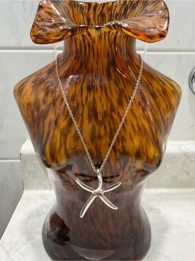 Silver Starfish Pendant Necklace - Women Jewelry